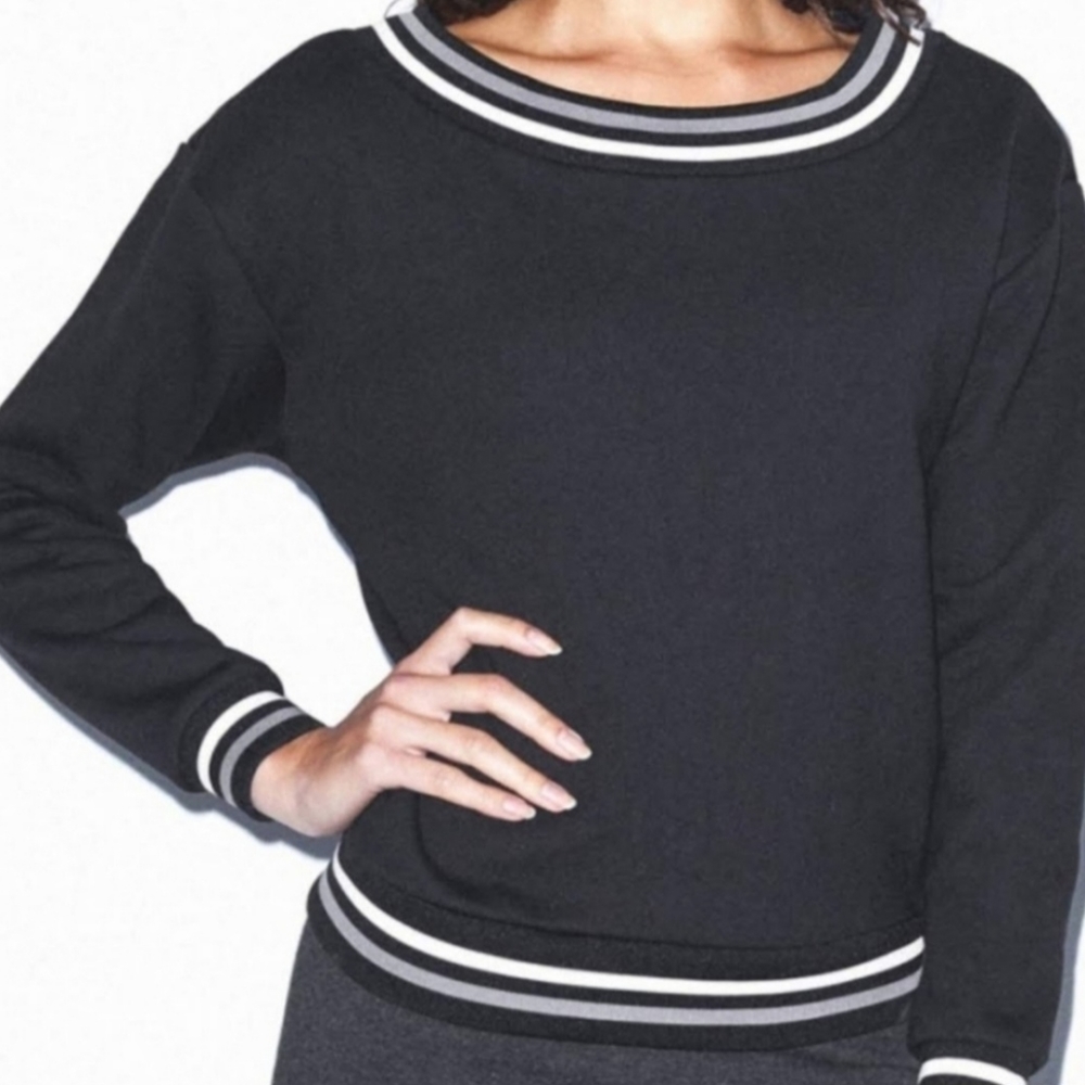 American Apparel Stripped Low-Neck Sweatshirt.  Size XS.